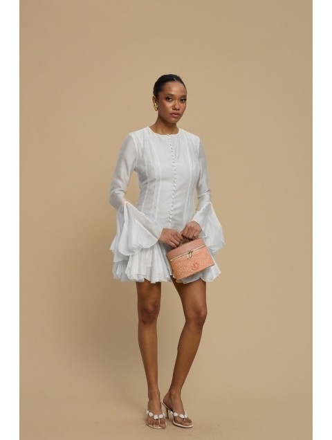 LA CHAINE Solea Dress White Λευκό Μίνι Φόρεμα