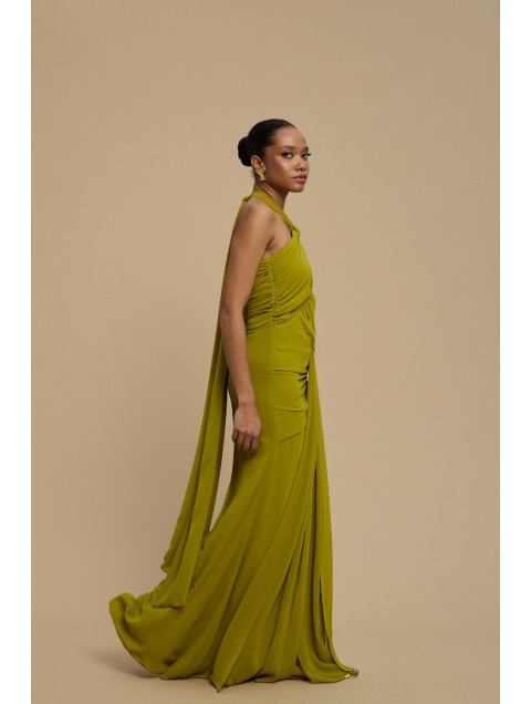 LA CHAINE Sunshine Dress Green Πράσινο Μάξι Φόρεμα