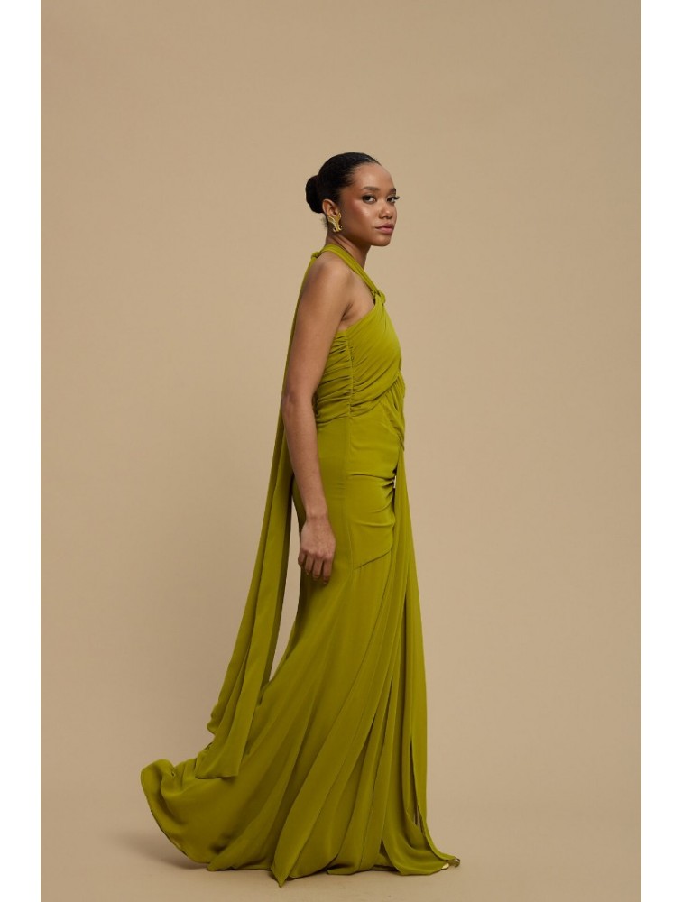 LA CHAINE Sunshine Dress Green Πράσινο Μάξι Φόρεμα