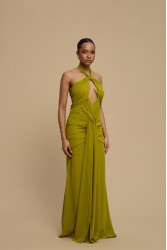LA CHAINE Sunshine Dress Green Πράσινο Μάξι Φόρεμα