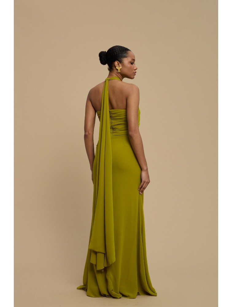 LA CHAINE Sunshine Dress Green Πράσινο Μάξι Φόρεμα