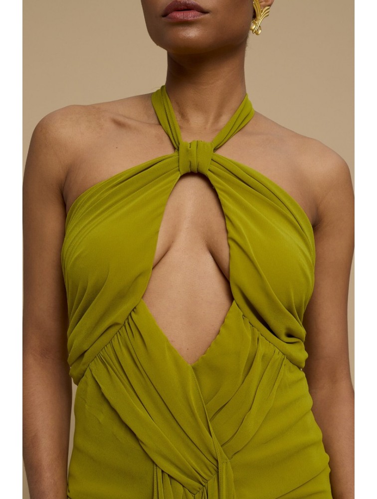 LA CHAINE Sunshine Dress Green Πράσινο Μάξι Φόρεμα