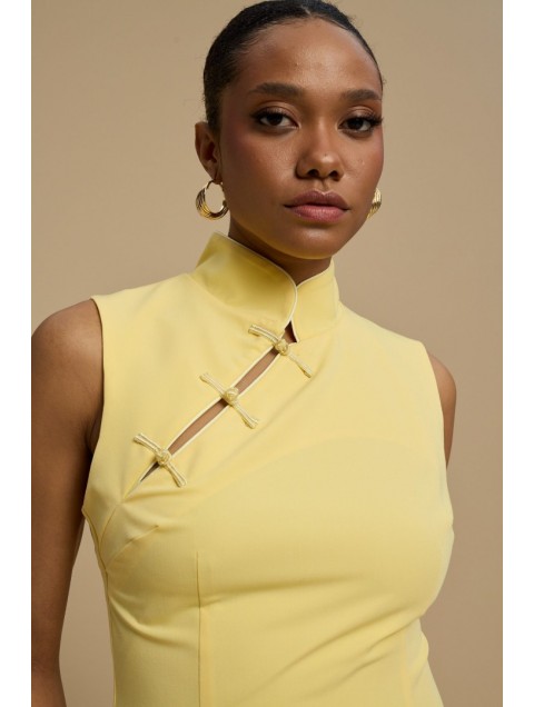 LA CHAINE Thalia Dress Yellow Κίτρινο Μίνι Φόρεμα