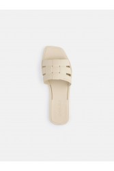 LEMON JELLY Zaya Oat Milk White Flat Vegan Slippers Εκρού Παντόφλες με Πλέξη