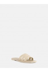 LEMON JELLY Zaya Oat Milk White Flat Vegan Slippers Εκρού Παντόφλες με Πλέξη