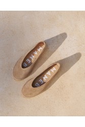 MANEBÌ Suede Ballet Flat Espadrilles Hamptons Vintage Taupe  Καφέ Σουέντ Εσπαντρίγιες Μπαλαρίνες