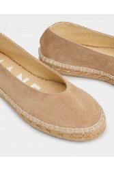 MANEBÌ Suede Ballet Flat Espadrilles Hamptons Vintage Taupe  Καφέ Σουέντ Εσπαντρίγιες Μπαλαρίνες