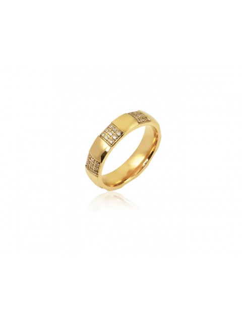 MÉRBABE Alyssa Ring Gold Plated Stainless Steel 24K Χρυσό Δαχτυλίδι 24K από Επιχρυσωμένο Ατσάλι με Ζιργκόν