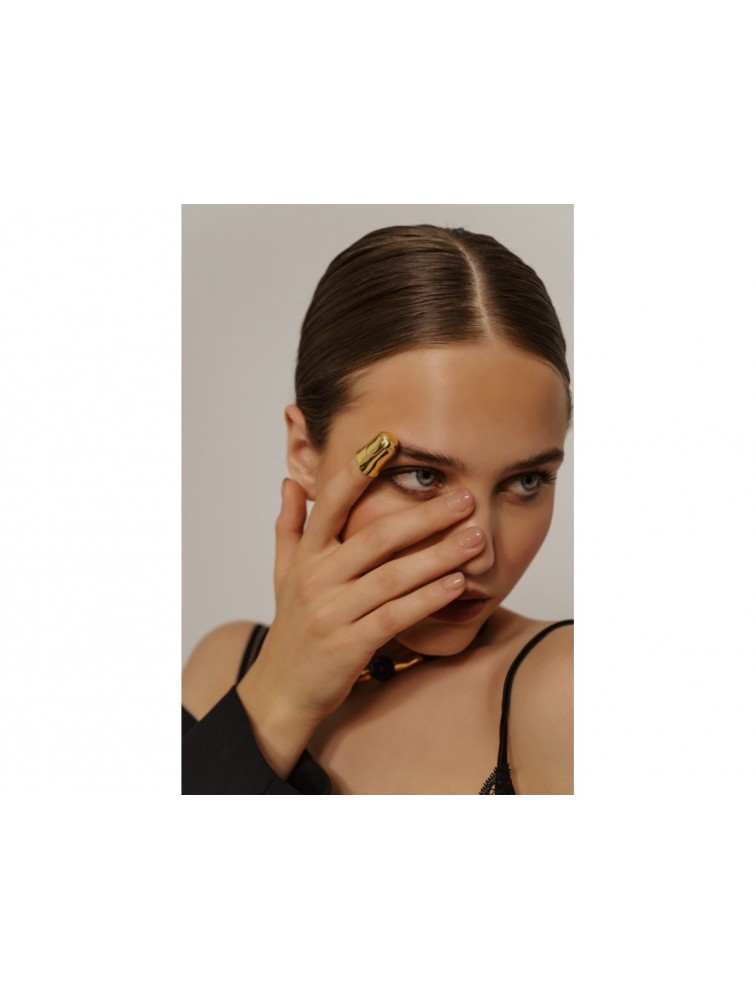MÉRBABE Anke Finger Nail Ring 24K Premium Gold Plated Stainless Steel 24K Δαχτυλίδι Δαχτυλήθρα από Επιχρυσωμένο Ατσάλι