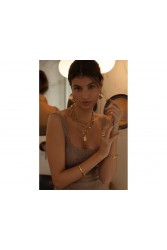 MÉRBABE Carla Cuff Bracelet 24K Gold Plated Steel Βραχιόλι από 24K Επιχρυσωμένο Ατσάλι