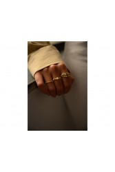 MÉRBABE Celine Ring 18K Gold Χρυσό Δαχτυλίδι από Επίχρυσο Ασήμι 925