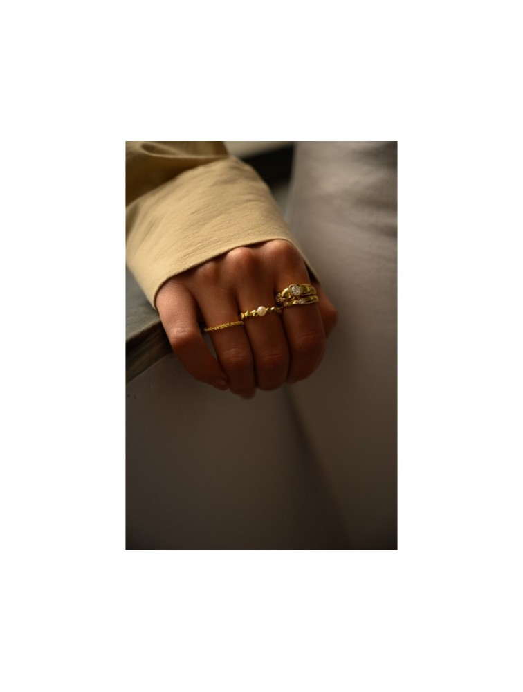 MÉRBABE Celine Ring 18K Gold Χρυσό Δαχτυλίδι από Επίχρυσο Ασήμι 925