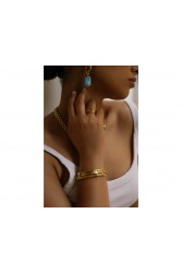 MÉRBABE Colin Bangle Bracelet 24K Gold Plated Steel Βραχιόλι από 24K Επιχρυσωμένο Ατσάλι
