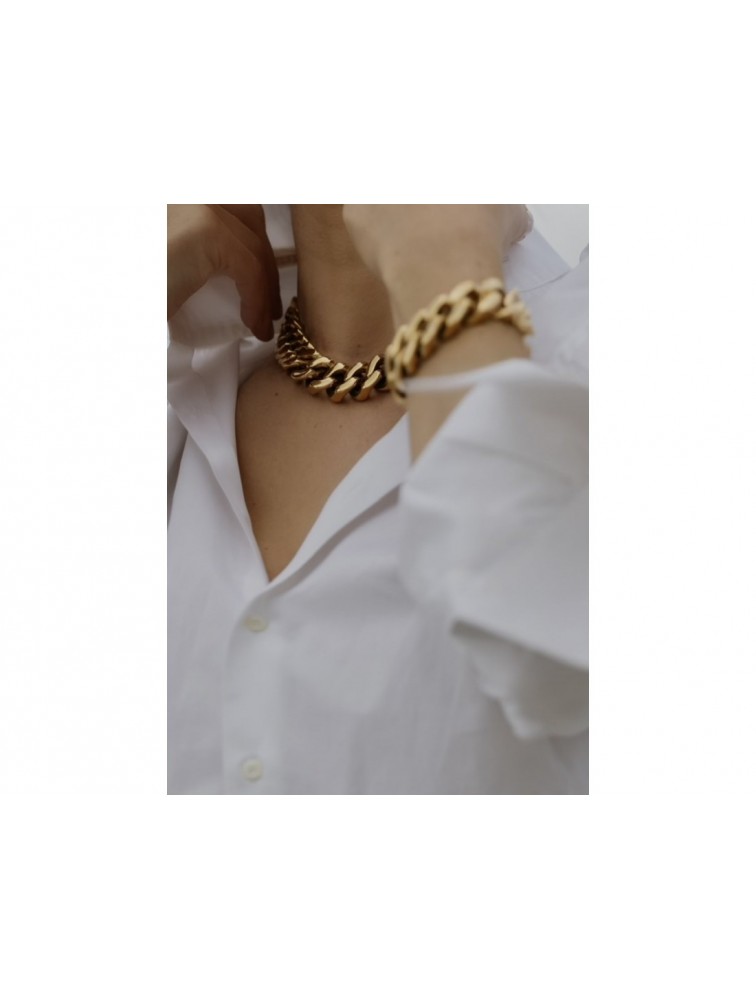MÉRBABE Harper Luxury Gold Chain Bracelet 24K Gold Plated Steel Βραχιόλι από 24K Επιχρυσωμένο Ατσάλι