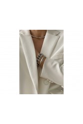 MÉRBABE Jayda Silver Cuff Bracelet Ασημί Βραχιόλι από Επαργυρωμένο Ατσάλι