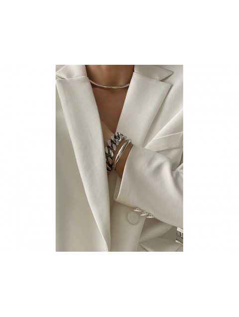 MÉRBABE Jayda Silver Cuff Bracelet Silver Bracelet Made of Silver Plated Steel