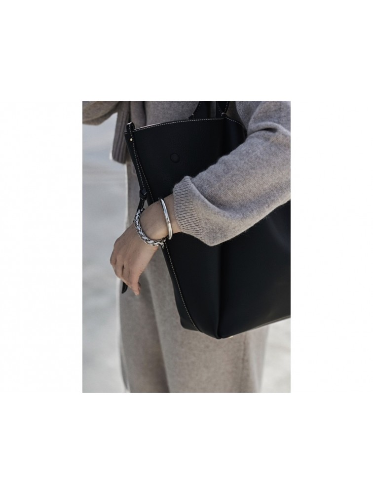 MÉRBABE Jayda Silver Cuff Bracelet Ασημί Βραχιόλι από Επαργυρωμένο Ατσάλι