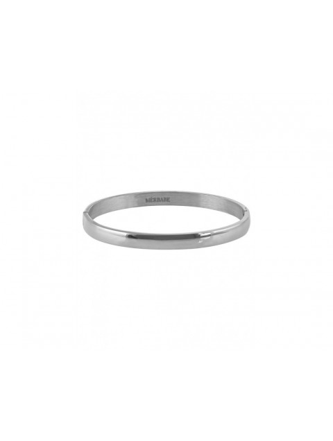 MÉRBABE Joan Silver Medium Bangle Bracelet Silver Bracelet made of Premium Silver Plated Steel