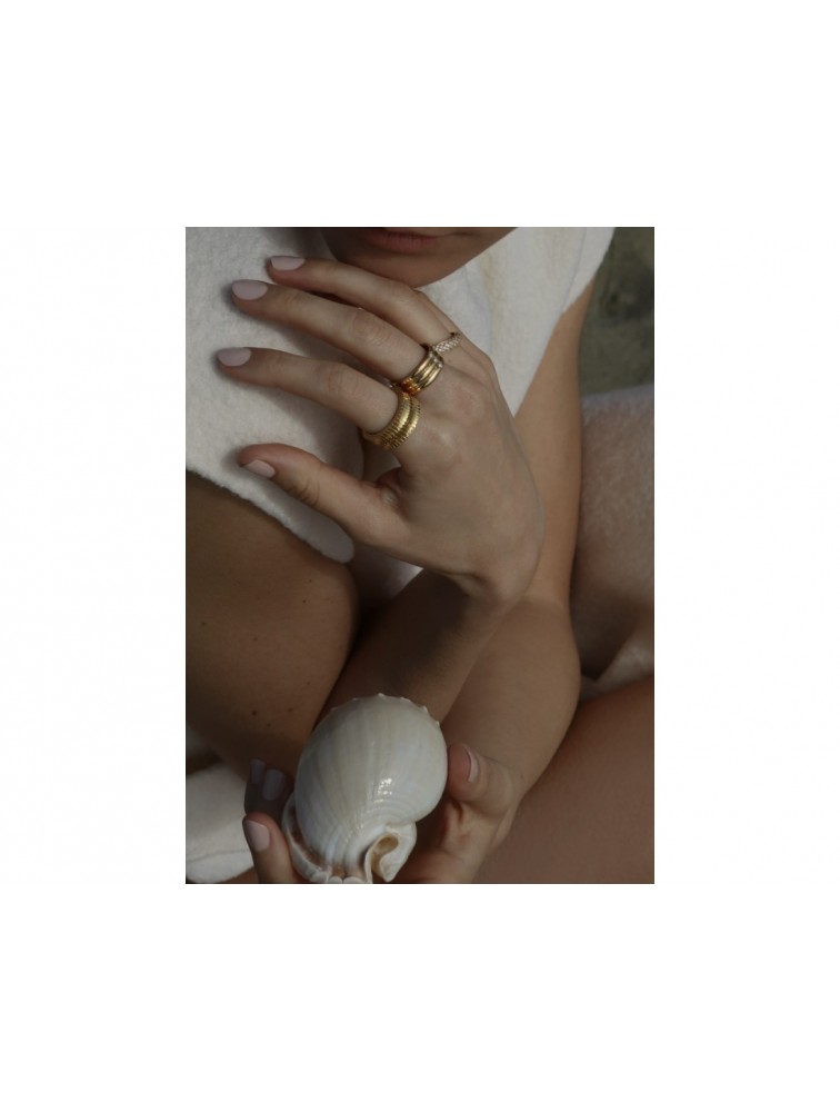MÉRBABE Megan Ring 24K Gold Χρυσό Δαχτυλίδι από Premium Επίχρυσο Ατσάλι