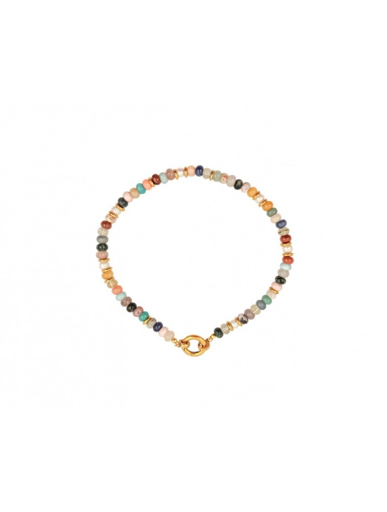 MÉRBABE Naya Necklace 24K Gold Plated Stainless Steel 24K Επίχρυσωμένο Ατσάλινο Κολιέ με Πέτρες