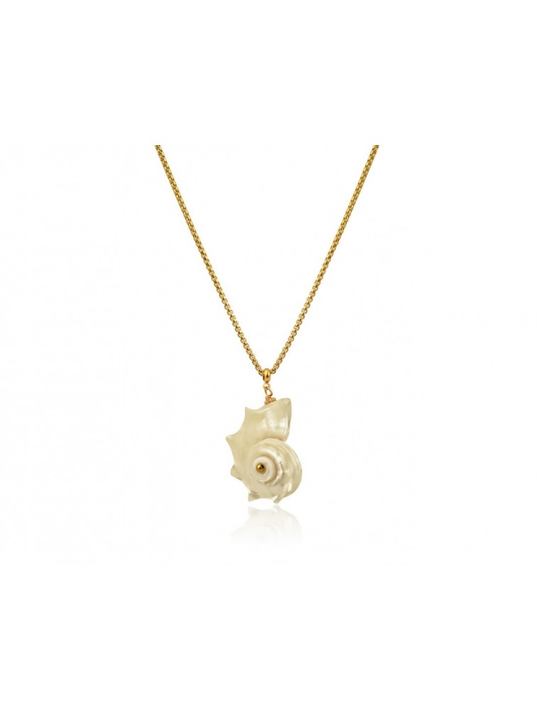 MÉRBABE Odele Necklace Gold Plated Stainless Steel Επίχρυσωμένο Ατσάλινο Κολιέ με Κοχύλι