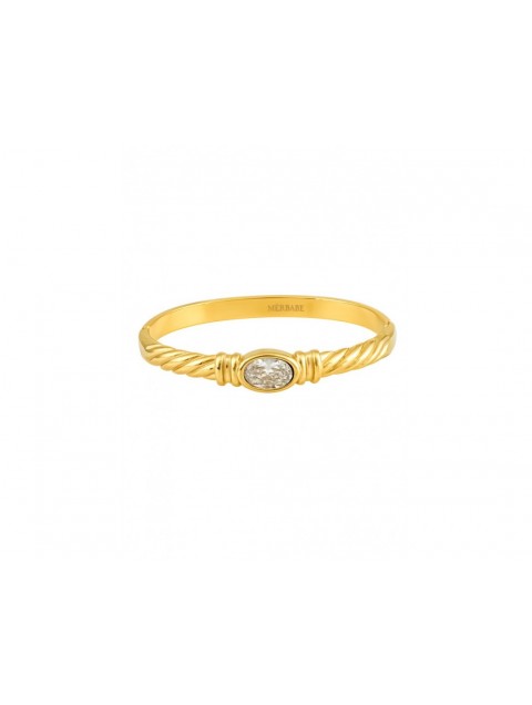 MÉRBABE Oriana Bangle Bracelet 24K Gold Plated Steel Βραχιόλι από 24K Επιχρυσωμένο Ατσάλι