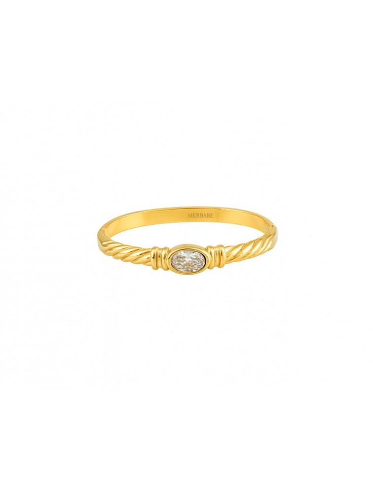 MÉRBABE Oriana Bangle Bracelet 24K Gold Plated Steel Βραχιόλι από 24K Επιχρυσωμένο Ατσάλι