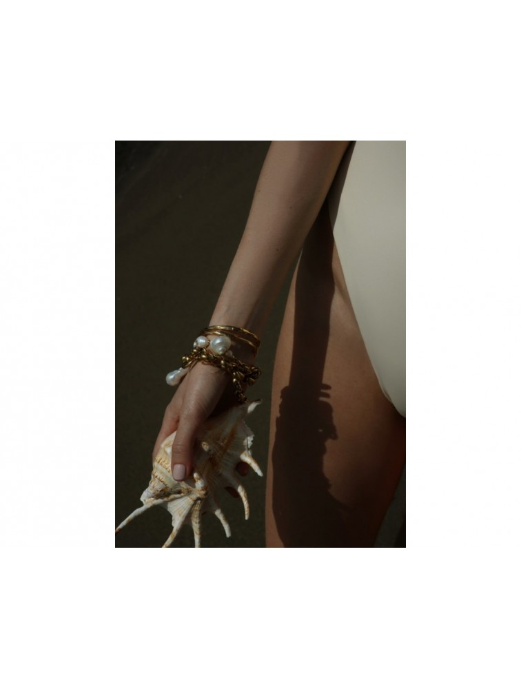 MÉRBABE Vanessa Bangle Bracelet 24K Gold Χρυσό Βραχιόλι από Premium Επίχρυσο Ατσάλι
