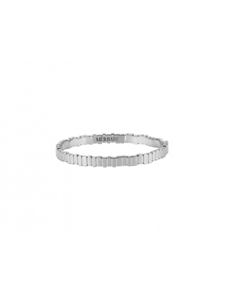 MÉRBABE Zoe Silver Bangle Bracelet Ασημί Βραχιόλι Από Premium Επαργυρωμένο Ατσάλι