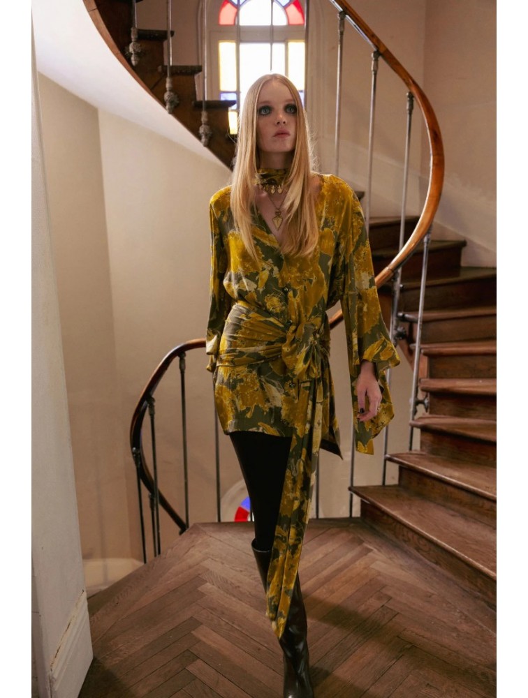NIDODILEDA Verity Shawl Printed Mustard