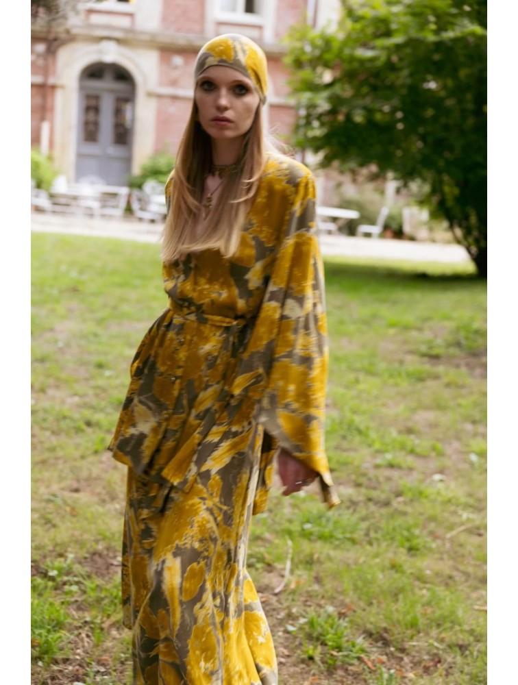 NIDODILEDA Verity Shawl Printed Mustard