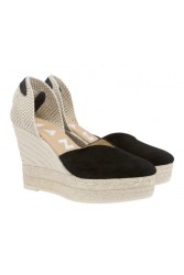 MANEBÌ Heart-Shaped Women's Wedges Sandals - Hamptons - Black