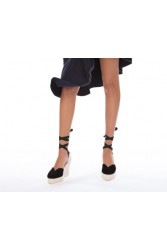 MANEBÌ Heart-Shaped Women's Wedges Sandals - Hamptons - Black
