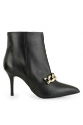 TSAKIRIS MALLAS (Leather collection) Δερμάτινα μαύρα γυναικεία μποτάκια