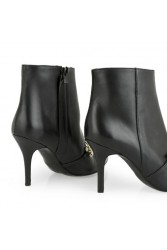TSAKIRIS MALLAS (Leather collection) Δερμάτινα μαύρα γυναικεία μποτάκια