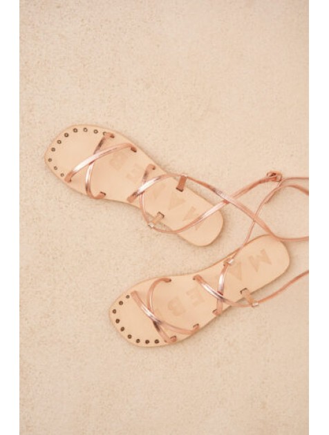 MANEBÌ Leather women's sandals - Hollywood - Rose Gold