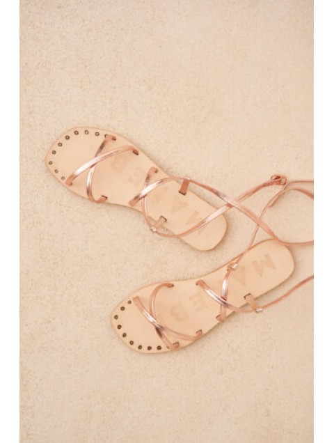 MANEBÌ Leather women's sandals - Hollywood - Rose Gold