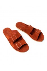'ESIOT Buckle | APERI Terracotta monochrome flat women's slides