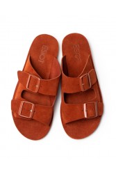 'ESIOT Buckle | APERI Terracotta monochrome flat women's slides