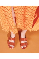 'ESIOT Buckle | APERI Terracotta monochrome flat women's slides