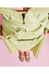 'ESIOT Buckle | VALIAS Sand monochrome suede flat women's slides